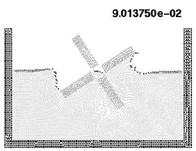 Fixed ship hit by incoming wave