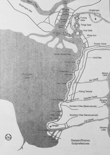 Hongze Dike and drainage system and the Grand Canal-Yellow River Junction.
