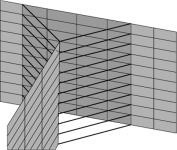 Detalhe de modelo ER1 sem intersecção entre as chapas.