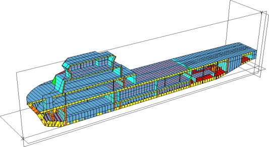Entire structural model of the vessel.