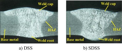 Macrostructure of welded joints.