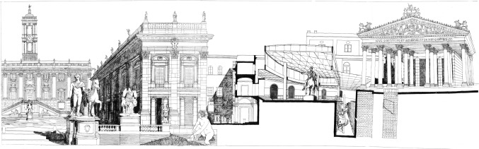 Carlo Aymonino׳s ideal reconstruction of the Temple of Capitoline Jupiter in ...