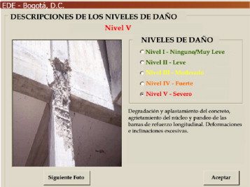 Descripción del daño severo en pilares de hormigón armado que ayuda al proceso ...