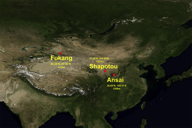 Three selected CSHNET sites with their coordinate and altitude information used ...