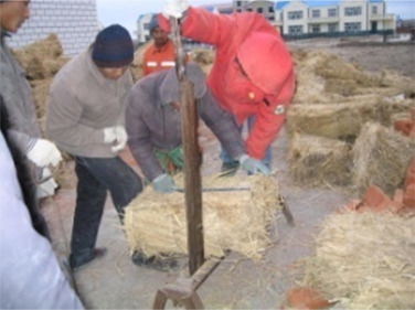 Straw bale.