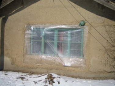 Adobe wall.