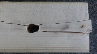 Plug shear failure of reinforced sample.