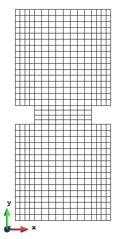 Mesh three. 167 nodes and 136 elements.