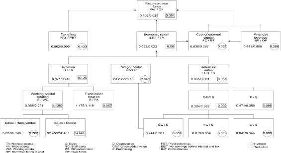 Pyramid analysis of the return on capital structure of Spanish non-family ...
