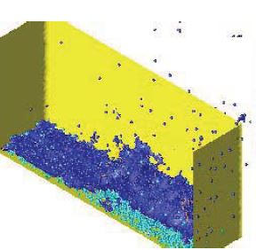 Water column collapse in a 3D domain.