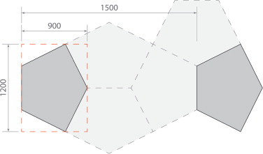 The fixed dimensional structure of the pentagons showing shape, orientation and ...