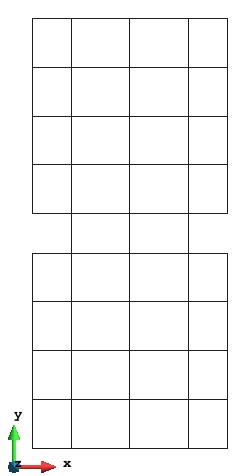 Mesh one. 50 nodes and 34 elements.