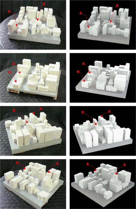 Each viewpoint that requires height difference (up: 1.5m, upper middle: 5m, ...