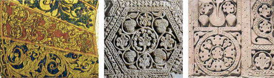 Mihrab of Great Mosque of Cordoba (left) and 9th century carved stucco from ...