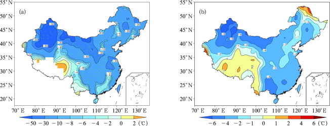 (a) RELTE and (b) temperature anomalies from 30 December 2010 to 2 February 2011 ...