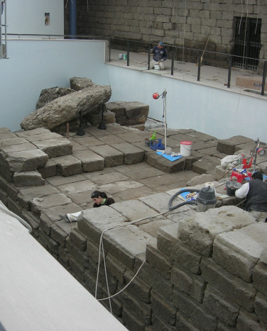 A view of the first foundation wall of the Temple of Capitoline Jupiter brought ...