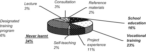 Distribution of programming learning channel (person-time).