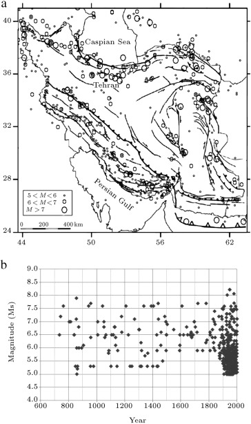 (a) The epicenter location of historical and instrumental events with major ...