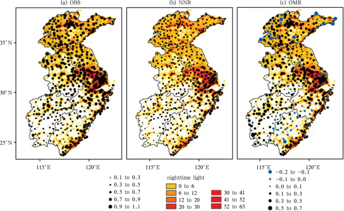 DMSP/OLS nighttime light imagery in 2007 and trends in annual mean temperature ...