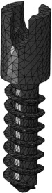 Parafuso poliaxial utilizado na fusão cervical posterior.