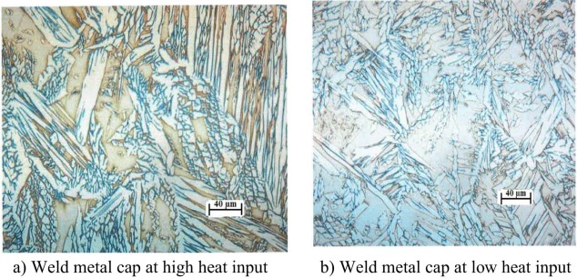 Microstructural variation with heat input.