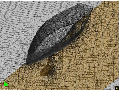 Bravo ~Espãna sail racing boat. Mesh used in the analysis.