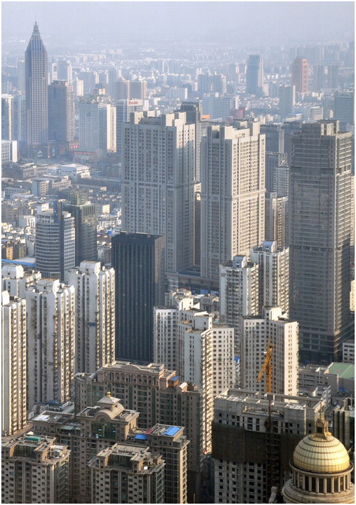 The high residential buildings in the old town.