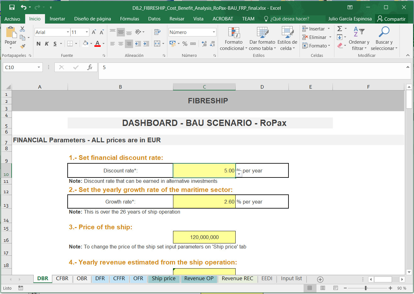 D8.2 Cost Benefit Analysis Tool of the RoPax Vessel