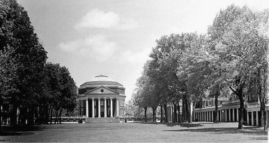 Academical Village after reconstruction, Charlottesville, 1914.