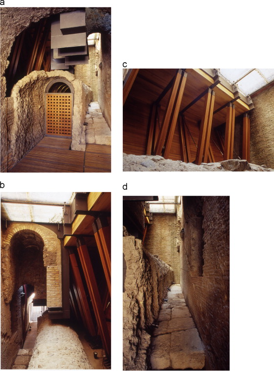 (a–d) Novel arrangement of hypogeal space within the Giardino delle Milizie: the ...