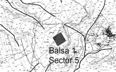 Detalle de la situación geomorfológica del entorno de la ubicación de la balsa ...