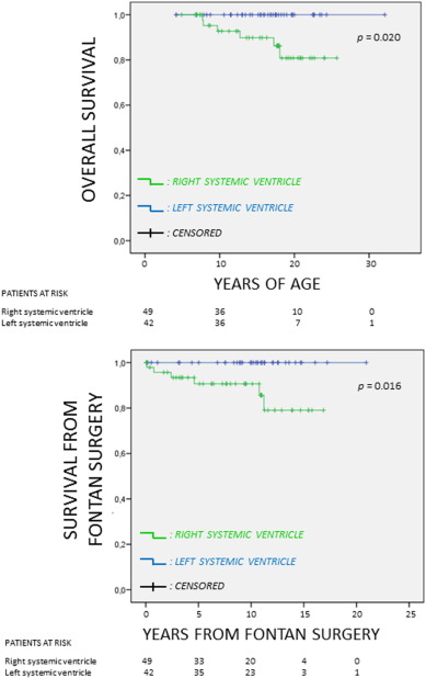 Overall survival and survival after Fontan operation in patients with right or ...