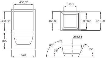 Estufa solar 4 (ES-4). Acotación: mm.