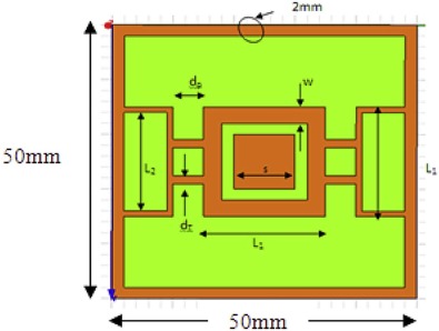 Schematic representation of one unit cell of the proposed DGS structure ...