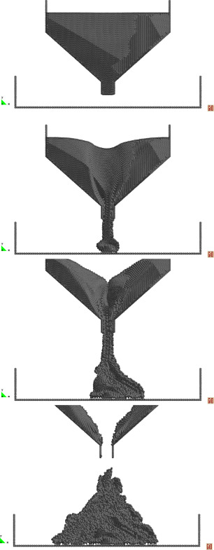 Friction angle test example. Bingham model with yield stress τ0=500Pa.