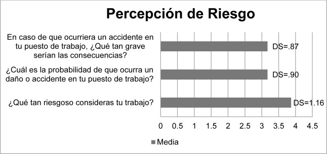 Medidas de dispersión y tendencia central de Percepción de riesgo (Aguilar, ...