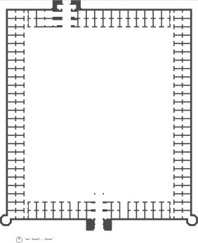 Ground floor plan of choto katra with an enclosed courtyard.