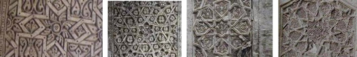 Ibn-Tulun Mosque in Egypt (first two panels from left); Abbasid Palace in ...