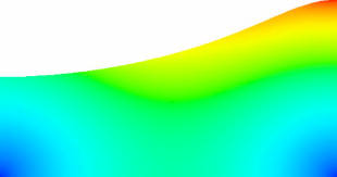 Magnitud de las velocidades y deformación del dominio en el problema del tanque ...