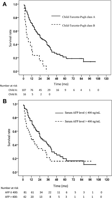 Comparison of cumulative long-term survival curves of intermediate-stage ...