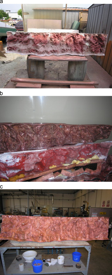 Steps in metallizing the rib cuts: a) fiber glass composite substrate obtained ...
