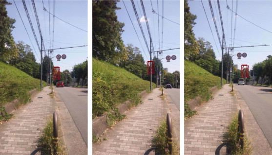 AR screenshots at 1A052 (left: no. 1, middle: no. 2, right: no. 9).