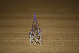 Our handmade biodegradable vena cava filter for implantation in canine vena ...