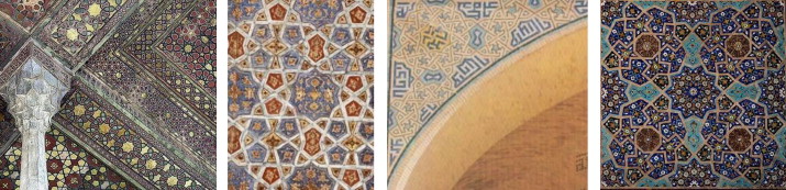 From left: Ali-Qapu Palace; Chehel-Sutun Palace; Hakim Mosque of Isfahan; Friday ...