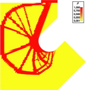 Diseño óptimo obtenido para el problema del gancho de grúa.