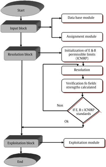 Block diagram for electric and magnetic fields calculation.