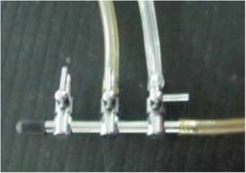 The division manifold that divides the main flow in three bottom hull injectors ...