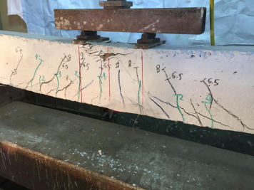 Cracking pattern at failure for beam B-N-2-2.