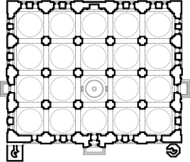 Duplication dome layout (rectangular layout); Ulu Cami Mosque.