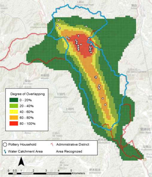 Overlay of area recognized as the pottery village.